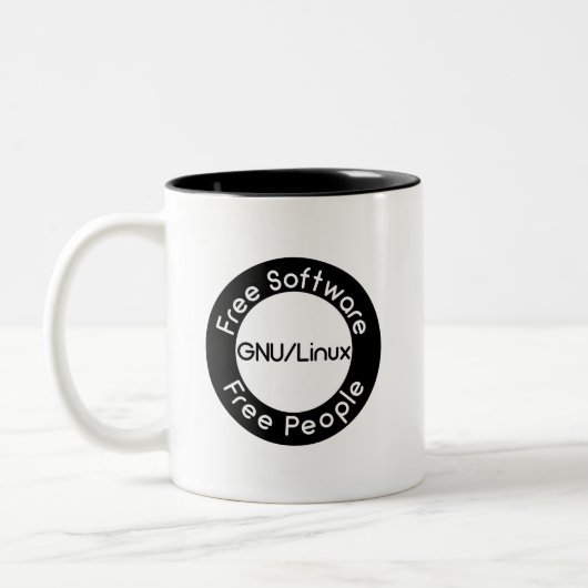 GNU/Linux Zweifarbige Tasse (Links)