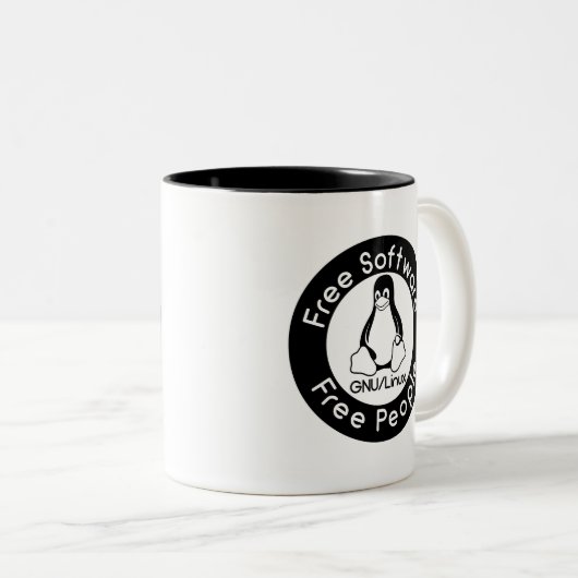 GNU/Linux Zweifarbige Tasse (VorderseiteRechts)