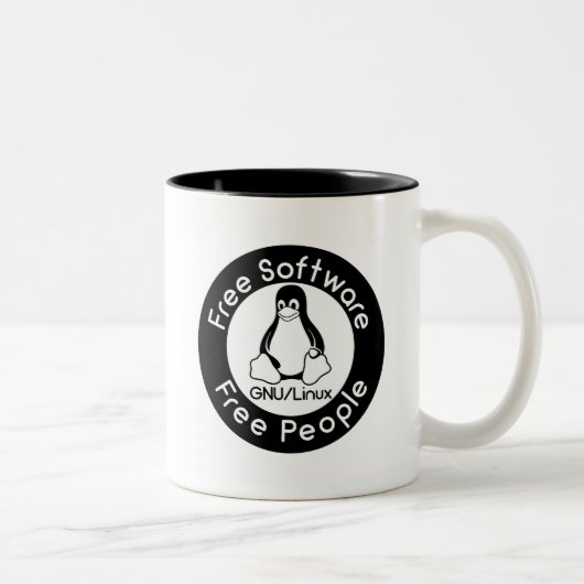GNU/Linux Zweifarbige Tasse (Rechts)