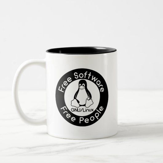 GNU/Linux Zweifarbige Tasse (Links)