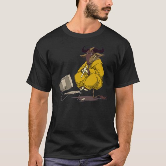 Gnu meditieren frei schweben T-Shirt (Vorderseite)