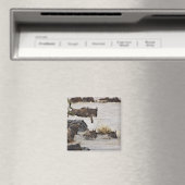 Gnu springt in den Mara-Fluss Magnet (In Situ (Geschirrspüler))