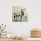 Gnu Zeichn - Kunstdrucken Poster (Küche)