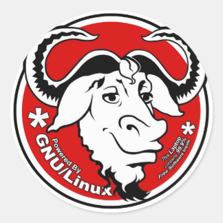 gnuLinux Runder Aufkleber
