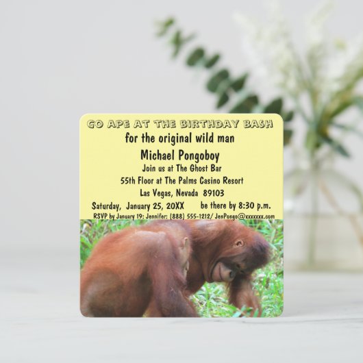 Go Ae Birthday Bash Einladung (Stehend Vorderseite)