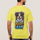 Go Against The Grain: Cheerful Dog Portrait T-Shirt (Rückseite)