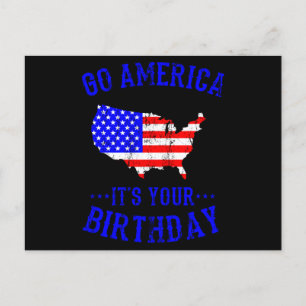 GO AMERIKA IST IHR GEBURTSTAG Unabhängigkeitstag Postkarte