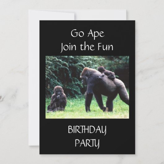 **GO APE** GEBURTSTAG-EINLADUNG EINLADUNG (Vorderseite)