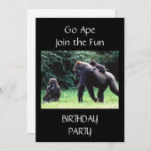 **GO APE** GEBURTSTAG-EINLADUNG EINLADUNG (Vorne/Hinten)