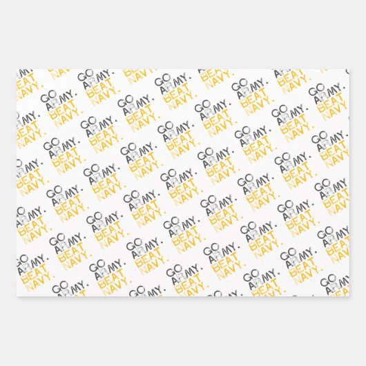 Go Army Beat Navy Geschenkpapier Set (Vorderseite)