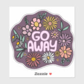 GO AWAY Funny Floral Niedlich Daisy Hand Gezeichne Aufkleber (Blatt)