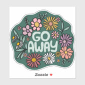 GO AWAY Funny Floral Niedlich Daisy Hand Gezeichne Aufkleber (Blatt)