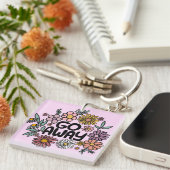 GO AWAY Funny Floral Niedlich Daisy Hand Gezeichne Schlüsselanhänger (Vorderseite rechts)