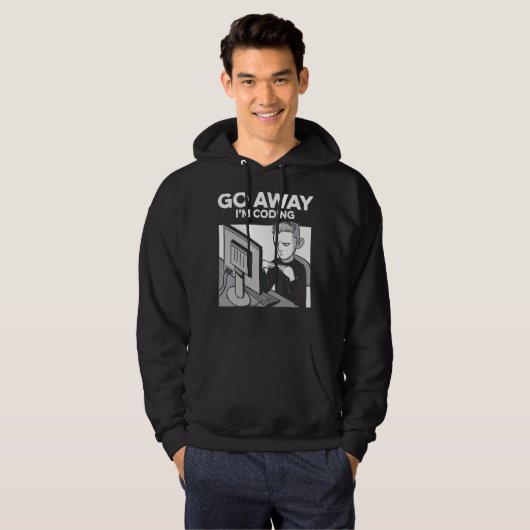 Go Away I'm Coding Programmierer Software Develope Hoodie (Vorne ganz)