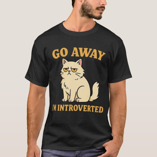 Go Away I'm Introverted – Funny Cat Shirt (Vorderseite)