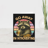 Go Away I'm Introverting Funny Raccoon Sarcastic Karte (Vorderseite)