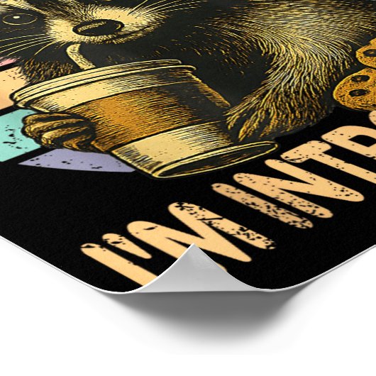 Go Away I'm Introverting Funny Raccoon Sarcastic Poster (Ecke)