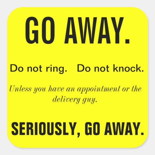 GO AWAY Sticker (Vorderseite)