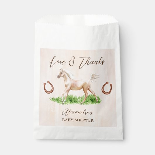 Go baby laufen beige Pferdeschuhdusche Geschenktütchen (Vorderseite)