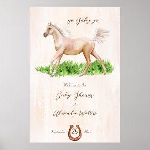 Go baby laufen beige Pferdeschuhdusche Poster