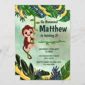 Go Bananas Affe Geburtstagseinladung Einladung (Vorne/Hinten)