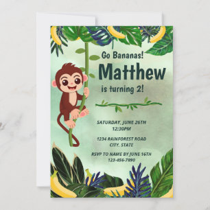 Go Bananas Affe Geburtstagseinladung Einladung