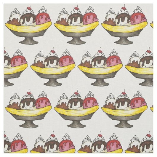 Go Bananas Banana Ice Creme Split Fabric Stoff (Muster)
