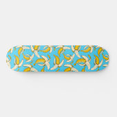 Go Bananen Blue and Yellow Banana Frucht Gemustert Skateboard (Horizontal)