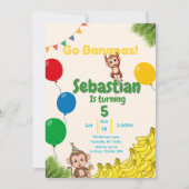 Go Bananen - ein Haufen Spaß Einladung (Vorderseite)
