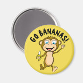 Go Bananen Round Magnet (Vorderseite/Rückseite)