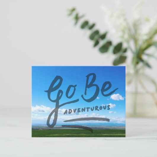 Go Be Adventurous Postkarte (Stehend Vorderseite)