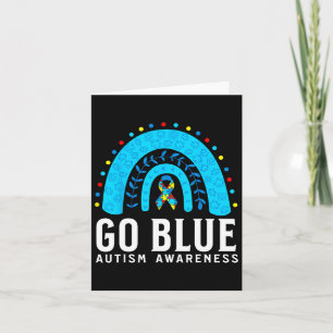 Go Blue Autism Awareness Support Geschenke Blue Ri Karte