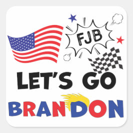 GO BRANDON lasse mit Trump Hair Quadratischer Aufkleber