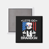 Go Brandon Trump Middle Finger Flag Magnet (Vorderseite/Rückseite)