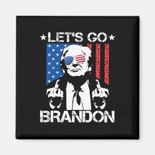 Go Brandon Trump Middle Finger Flag Magnet