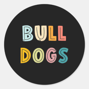Go Bulldog Football School Spirit Team Mascot Spie Runder Aufkleber