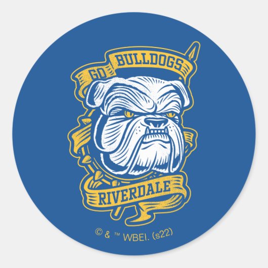 Go Bulldogs - Riverdale Mascot Banner Runder Aufkleber (Vorderseite)
