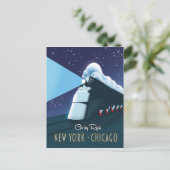 "Go by rail" New York - Chicago Postkarte (Stehend Vorderseite)