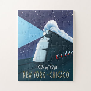 "Go by rail" New York - Chicago Puzzle