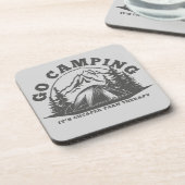 Go Camping billiger als Therapiewitterungsangebot Getränkeuntersetzer (Linke Seite)