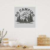 Go Camping billiger als Therapiewitterungsangebot Poster (Küche)