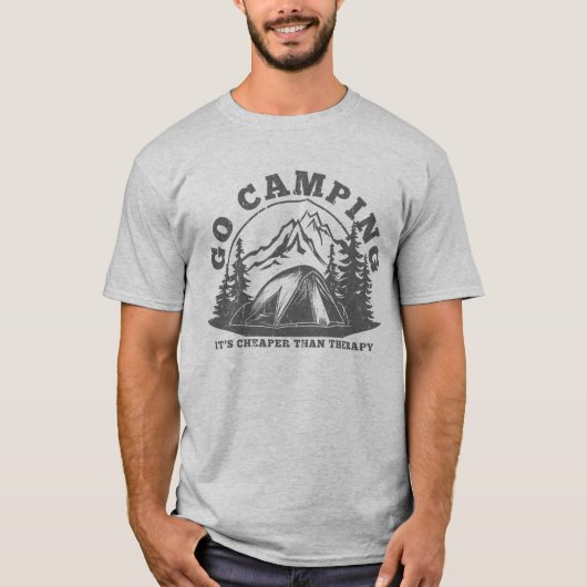 Go Camping billiger als Therapiewitterungsangebot T-Shirt (Vorderseite)