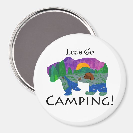Go-Camping lassend Magnet (Vorderseite/Rückseite)