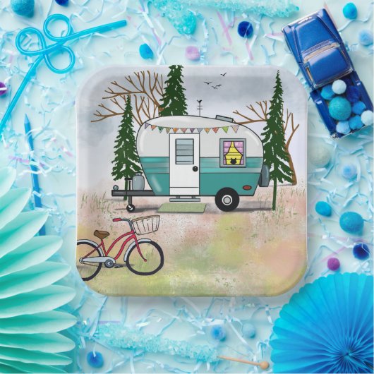 Go-Camping-Papiertafel gelassen Pappteller (Party)