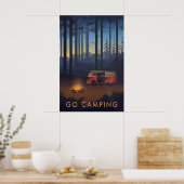 Go Camping Travel Poster Campervan Version (Küche)