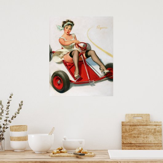 Go-cart-Button Poster (Küche)