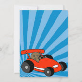 Go-Cart Geburtstagsparty Thema Einladung (Rückseite)