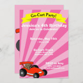 Go-Cart Geburtstagsparty Thema Einladung (Vorne/Hinten)