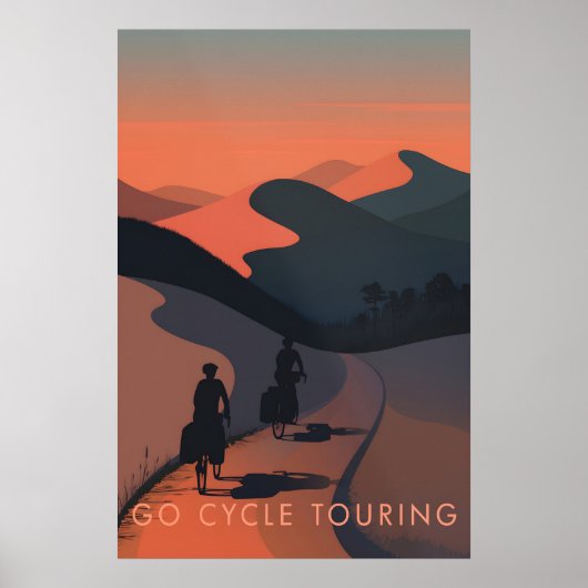 Go Cycle Touring Travel Poster (Vorne)