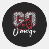 Go Dawgs Funny Bulldog für Männer Frauen Kinder Ju Runder Aufkleber (Vorderseite)